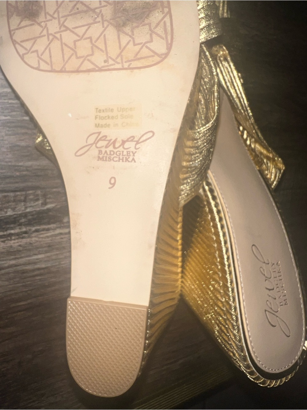Badgley Mischka Metallic Gold Knotted Wedge Sandal - Picture 4 of 7